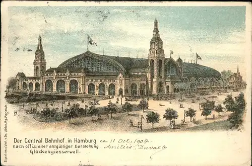 Hamburg Central Bahnhof Kat. Hamburg