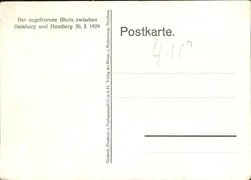 Duisburg Ruhr Zugefrorener Rhein zwischen Duisburg und Homberg / Duisburg /Duisburg Stadtkreis