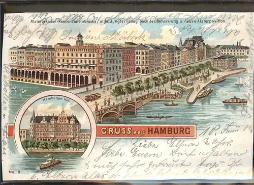 Hamburg Alsterarkaden Reesendammbruecke Jungfernstieg Hamburger Hof Kat. Hamburg