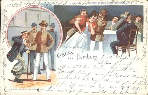Hamburg Humoristische Turnerkarte Kat. Hamburg