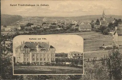 Friedrichsbrunn Harz Panorama mit Kurhaus und Villa Kat. Friedrichsbrunn