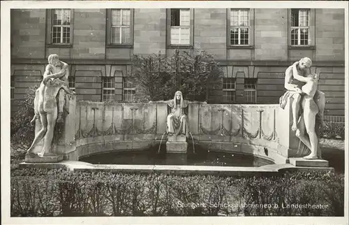 Stuttgart Schicksalsbrunnen Landestheater Paare und Single Kat. Stuttgart