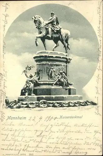 Mannheim Kaiserdenkmal Kat. Mannheim