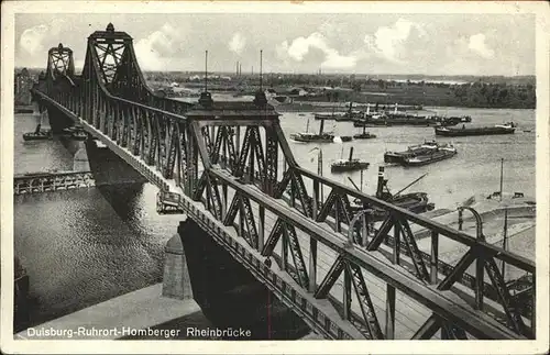 Duisburg Ruhr Ruhrort-Homberger Rheinbruecke Schiffe / Duisburg /Duisburg Stadtkreis