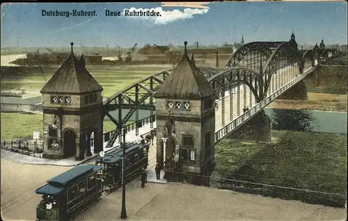 Ruhrort Neue Ruhrbruecke Strassenbahn Kat. Duisburg