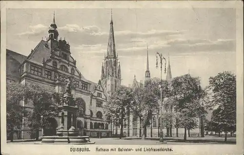 Duisburg Ruhr Rathaus mit Salvator- und Liebfrauenkirche / Duisburg /Duisburg Stadtkreis