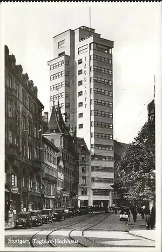 Stuttgart Tagblatt Hochhaus Autos Kat. Stuttgart