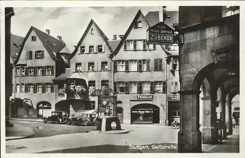 Stuttgart Geissstrasse Autos Kat. Stuttgart