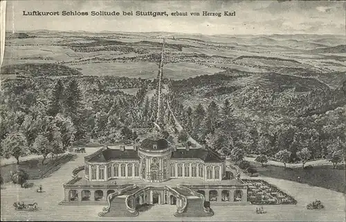 Stuttgart Schloss Solitude erbaut von Herzog Karl 1763 Kat. Stuttgart