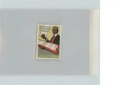 Stuttgart Briefmarke Carl Lauser Permanente Geschaeftsbuecher Kat. Stuttgart