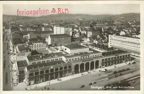 Stuttgart Blick vom Bahnhofsturm Kat. Stuttgart