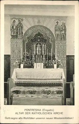 Pontresina Altar Katholischen Kirche Missionsstation Kat. Pontresina
