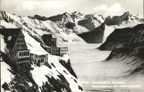 Jungfraujoch Berghaus Observatorium Aletschgletscher Kat. Jungfrau