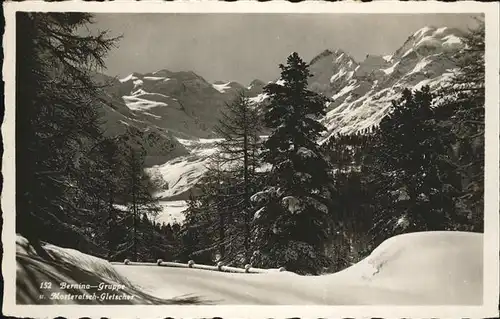 Bernina Gruppe Morteratsch Gletscher Kat. Bernina