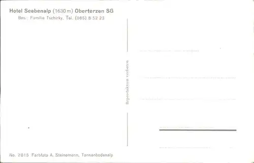 Seebenalp Hotel Seebenalp Oberterzen Kat. Flumserberg Bergheim
