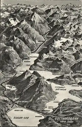 Vierwaldstaettersee SZ Vogelschau Goschentn Amsteg Altdorf Kat. Brunnen