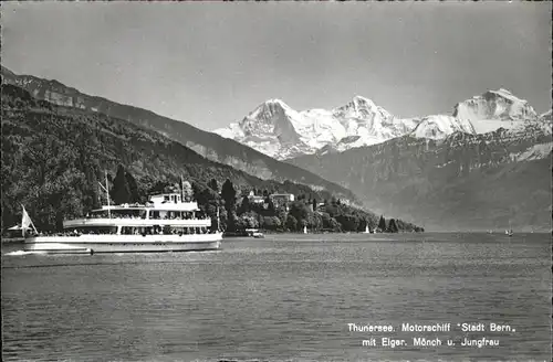 Thunersee Motorschiff Stadt Bern Eiger Moench Jungfrau Kat. Thun