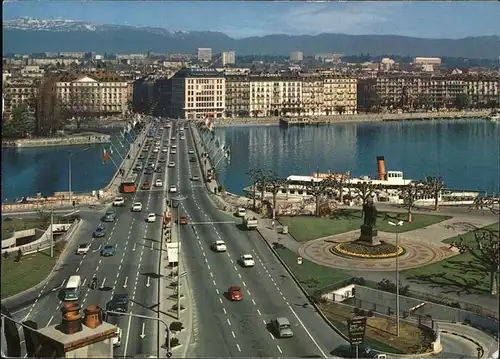 Geneve GE Le Pont du Mt. Blanc Dampfschiff Kat. Geneve