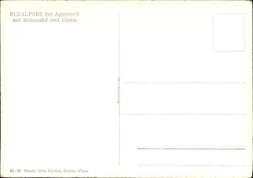Seealpsee Appenzell Rossmahd Saentis Kat. Schwende