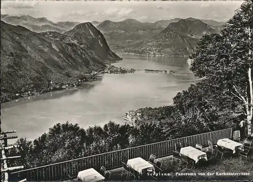 Serpiano TI Panorama Kurhausterasse Kat. Lugano