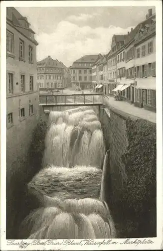 Saarburg Saar Wasserfall mit Marktplatz Kat. Saarburg