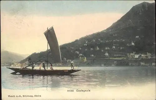 Castagnola Lago di Lugano Fischerboot Kat. Castagnola