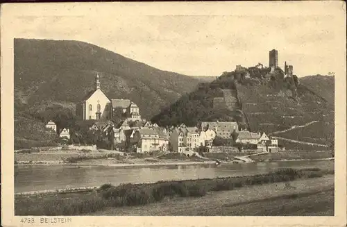 Beilstein Mosel Partie an der Mosel Burg Kat. Beilstein