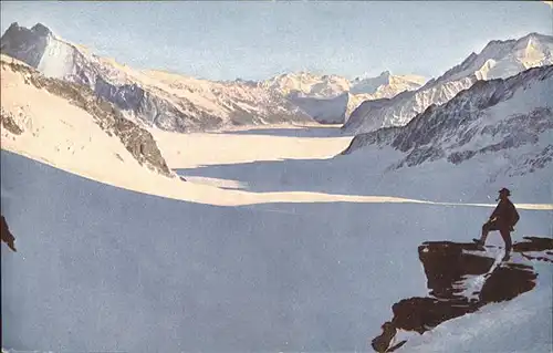 Jungfraubahn Jungfraujoch Blick auf Aletschgletscher Kat. Jungfrau