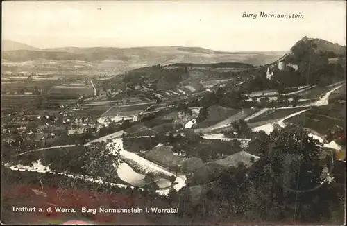 Treffurt Werra Panorama mit Burg Normannstein Werratal Kat. Treffurt