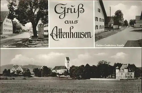 Attenhausen Pfalz Dorfbrunnen Helden Gedaechtnis Kapelle Kirche Kat. Attenhausen