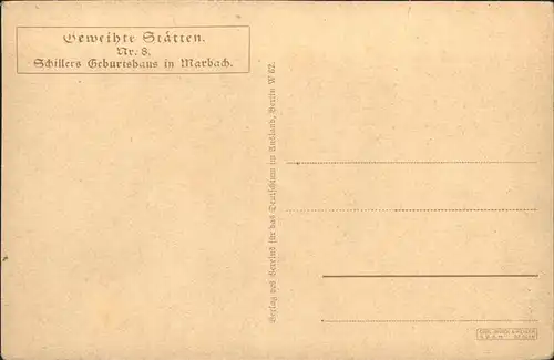 Marbach Neckar Schiller s Geburtshaus Kuenstlerkarte Kat. Marbach am Neckar