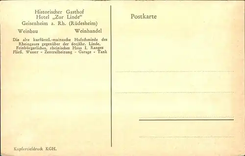 Geisenheim Historischer Gasthof Zur Linde Innenansicht / Geisenheim /Rheingau-Taunus-Kreis LKR