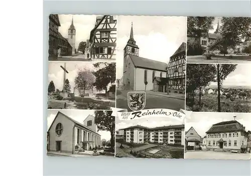 Rheinheim Teilansichten Kirchen Fachwerkhaeuser Kat. Kuessaberg