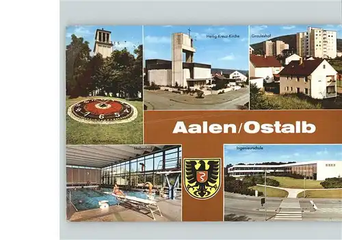 Aalen Heilig Kreuz Kirche Schwimmbad Ingenieursschule Kat. Aalen