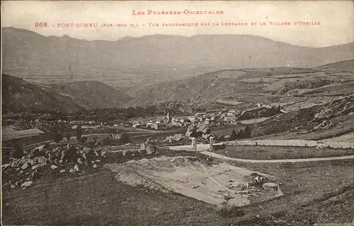 Font Romeu Odeillo Via Vue panoramique sur la Cerdagne Les Pyrenees Orientales Kat. Font Romeu Odeillo Via