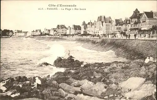 Parame La plage a mer haute promenade Cote d Emeraude Kat. Saint Malo