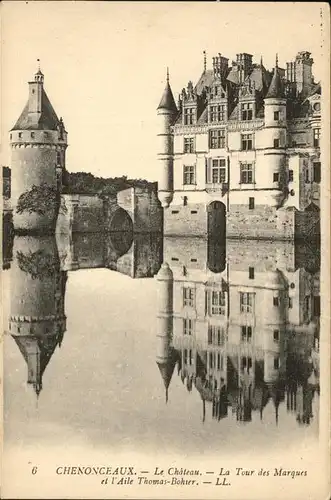 Chenonceaux Indre et Loire Le chateau Tour des Marques et l Aile Thomas Bohier Kat. Chenonceaux