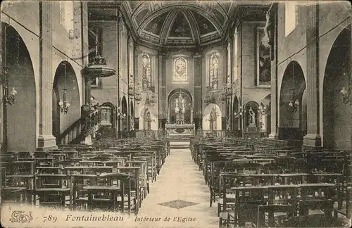 Fontainebleau Seine et Marne Interieur de l Eglise Kat. Fontainebleau