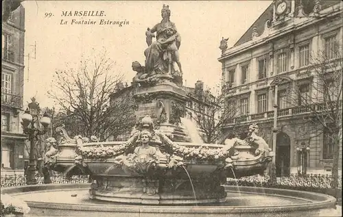 Marseille La Fontaine Estrangin statue Kat. Marseille