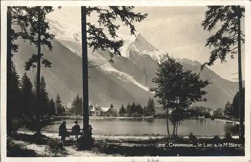 Chamonix Haute Savoie Lac et le Mont Blanc Kat. Chamonix Mont Blanc