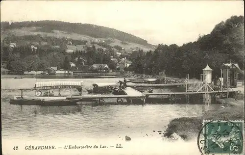 Gerardmer Vosges L Embarcadere du Lac Stempel auf AK Kat. Gerardmer