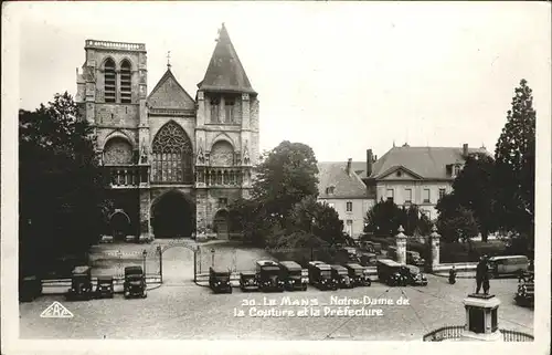 Le Mans Sarthe Notre Dame de la Couture et la Prefecture monument sculpture Kat. Le Mans