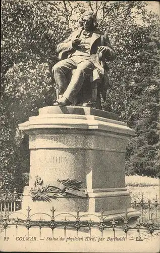 Colmar Haut Rhin Elsass Statue du physicien Hirn par Bartholdi Denkmal Kat. Colmar