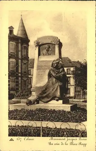 Colmar Haut Rhin Elsass Monument Jacques Preiss coin de la Place Rapp Denkmal Kat. Colmar