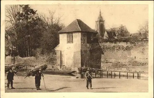 Colmar Haut Rhin Elsass Les vieux remparts eglise Stadtmauer Kat. Colmar