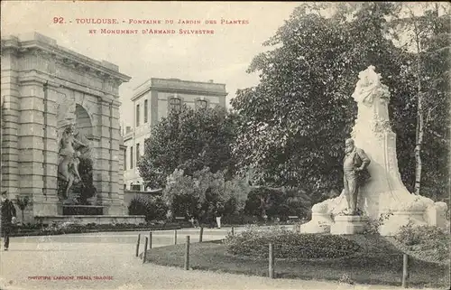 Toulouse Haute Garonne Fontaine du Jardin des Plantes Monument d Armand Sylvestre Kat. Toulouse