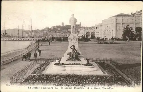 Cannes Alpes Maritimes Statue d Edouard VII Casino Municipal Mont Chevalier sculpture Kat. Cannes