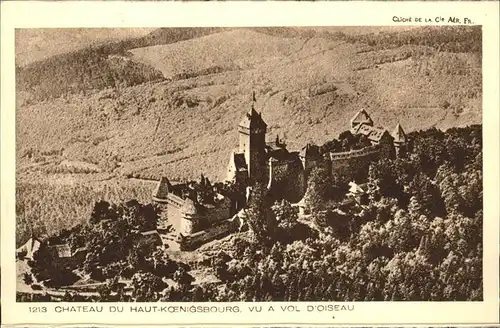 Haut-Koenigsbourg Hohkoenigsburg Chateau vu a vol d'oiseau / Orschwiller /Arrond. de Selestat-Erstein