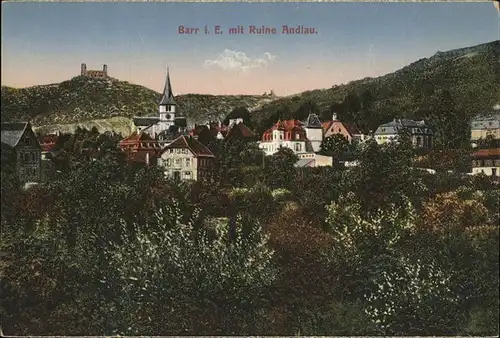 Barr Bas Rhin Vue partielle eglise Chateau Andlau Ruine Kat. Barr