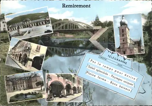 Remiremont Vosges Teilansichten Bruecke Kirche Kat. Remiremont